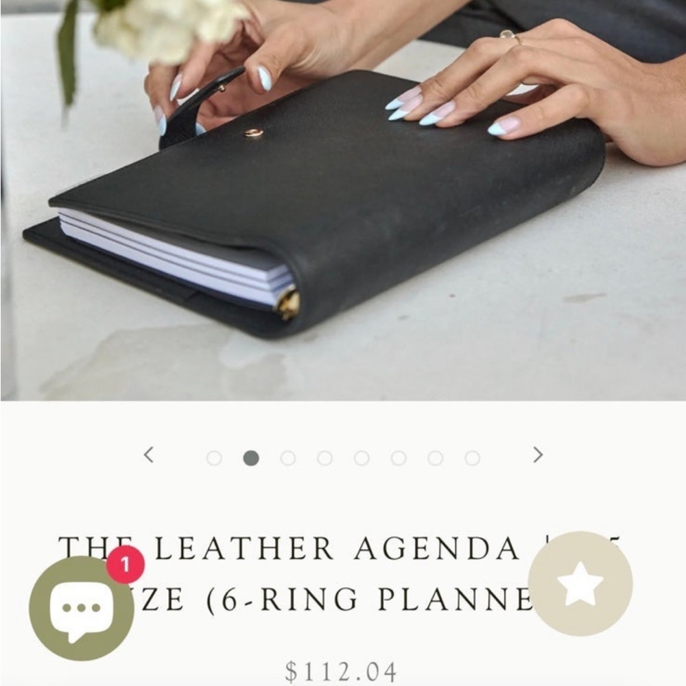 The Line leather A5 ring bound planner